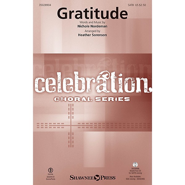 Shawnee Press Gratitude Studiotrax CD Arranged by Heather Sorenson