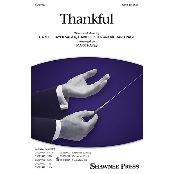 Shawnee Press Thankful Studiotrax CD Arranged by Mark Hayes