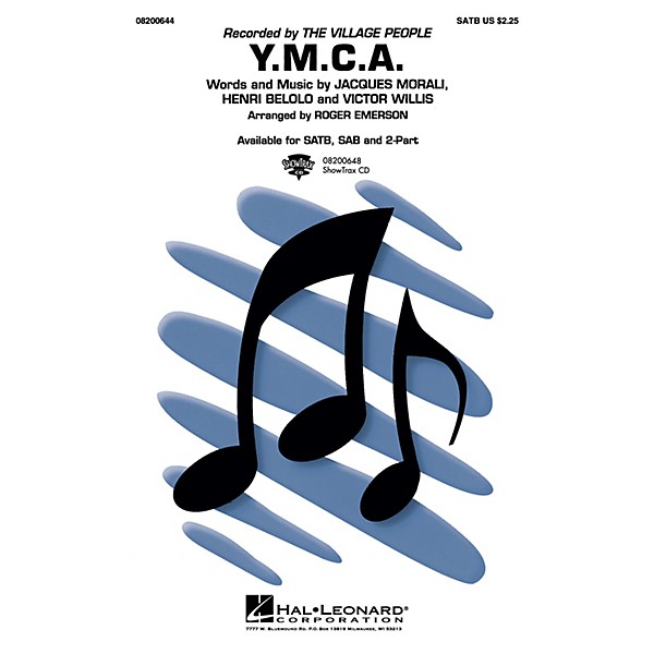 Hal Leonard Y.M.C.A. Combo Parts by The Village People Arranged by Roger Emerson