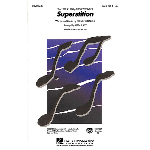 Hal Leonard Superstition Combo Parts by Stevie Wonder Arranged by Kirby Shaw