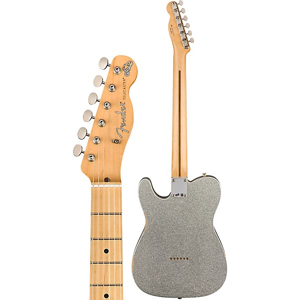Open Box Fender Brad Paisley Road Worn Telecaster Electric Guitar Level 2 Silver Sparkle 190839679741
