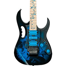 Blemished Ibanez JEM77P Steve Vai Signature JEM Premium Series Electric Guitar Level 2 Blue Floral Pattern 197881106898