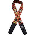 Lock-It Straps Jacquard 2" Locking Guitar Strap Red with Gold Flowers