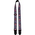 Perri's Jacquard Guitar Strap Pink and Blue Flower2 in.