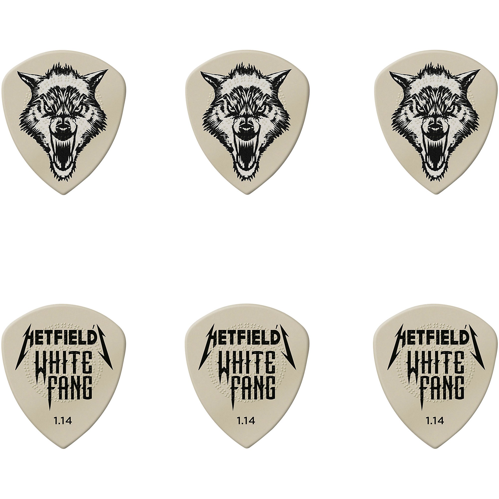 Dunlop James Hetfield Signature White Fang Guitar Picks and Tin 1.14 mm 6 Pack Guitar Center
