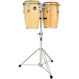 LP Junior Wood Congas with Chrome Hardware and Stand
