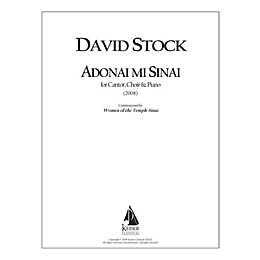 Lauren Keiser Music Publishing Adonai Mi Sinai for Cantor, SATB Chorus and Piano LKM Music Series by David Stock
