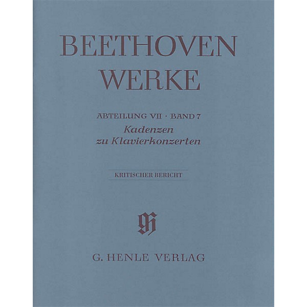 G. Henle Verlag Cadenzas in the Piano Concertos Henle Edition by Beethoven Edited by Joseph Schmidt-Görg