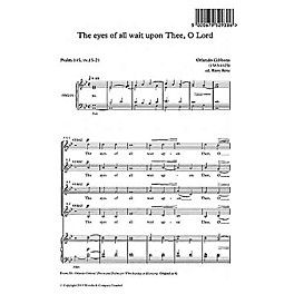 Music Sales Orlando Gibbons: The Eyes Of All Wait Upon Thee, O Lord (Ed. Barry Rose) Music Sales America Series