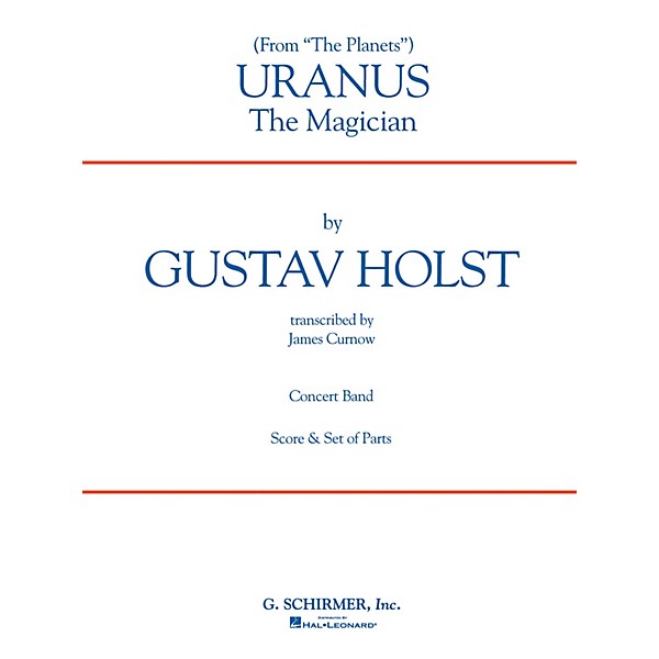G. Schirmer Uranus (Full Score) Concert Band Level 4-5 Composed by Gustav Holst