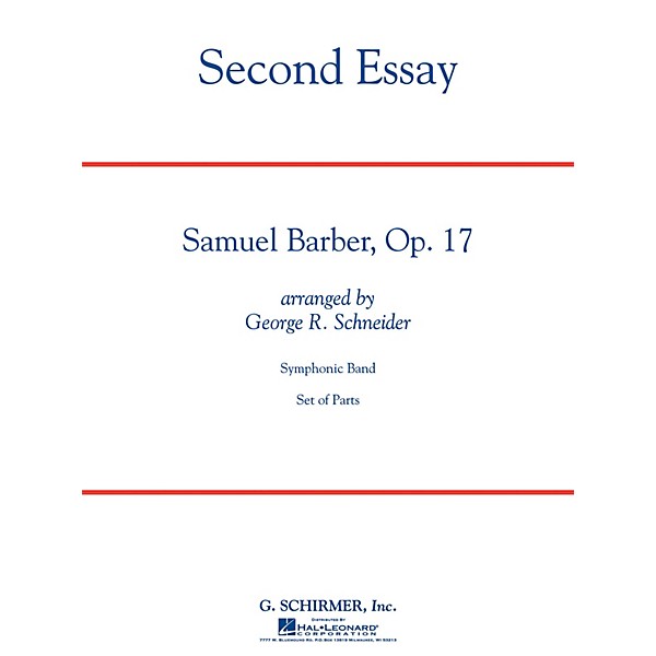 G. Schirmer Second Essay Concert Band Level 5 Composed by Samuel Barber