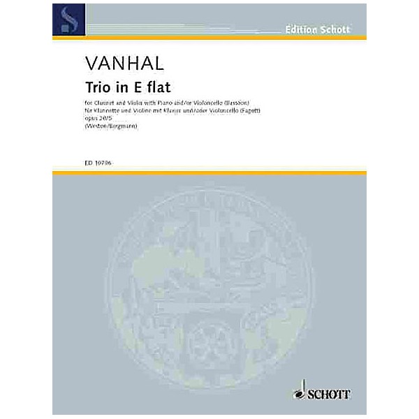 Schott Trio E Flat Major Op. 20, No. 5 Schott Series by Johann Baptist Vanhal