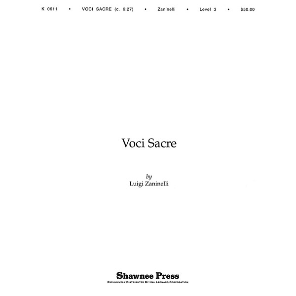 Hal Leonard Voci Sacre Concert Band Level 3 Composed by Luigi Zaninelli