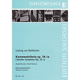 Sikorski Chamber Symphony Op. 59, 1a Study Score Composed by Ludwig van Beethoven Arranged by Rudolf Barshai