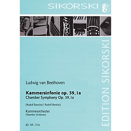 Sikorski Chamber Symphony Op. 59, 1a Study Score Composed by Ludwig van Beethoven Arranged by Rudolf Barshai