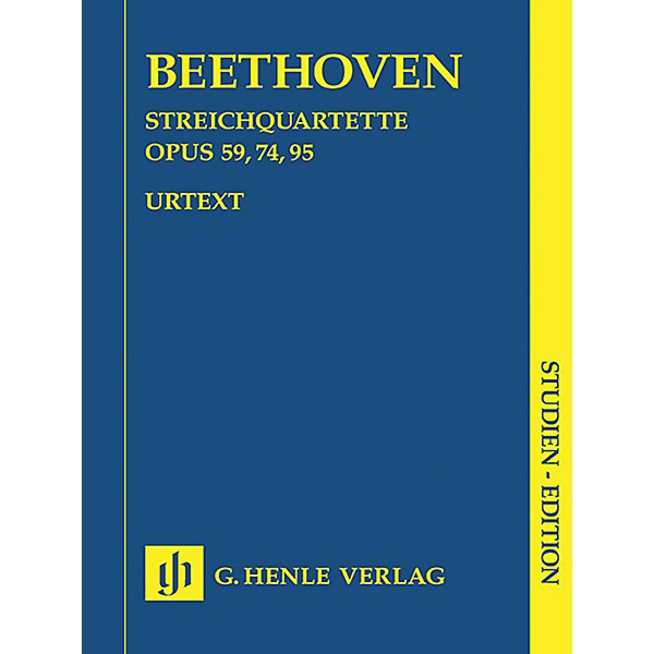 G. Henle Verlag String Quartets Op. 59, 74, 95 (Study Score) Henle Study Scores Series Softcover by Ludwig van Beethoven