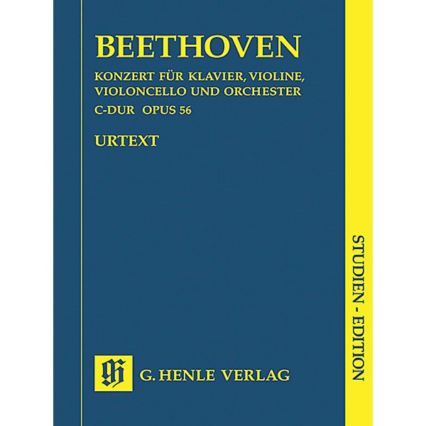 G. Henle Verlag Concerto for Piano, Violin, Violoncello, and Orchestra C Major Op. 56 Henle Study Scores by Beethoven