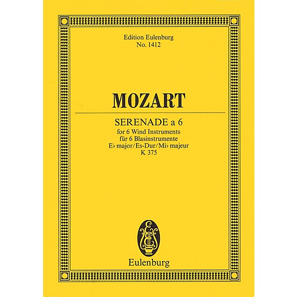 Eulenburg Serenade for 6 Wind Instruments in E-flat Major, K.375 Study Score Series by Wolfgang Amadeus Mozart