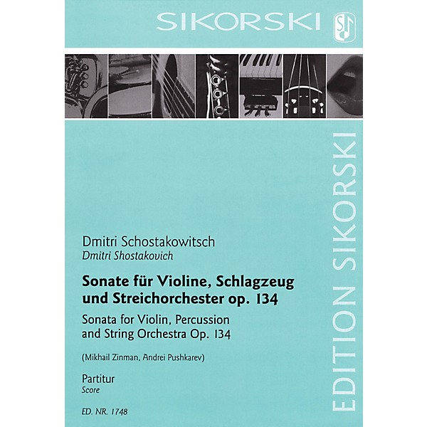 Sikorski Sonata for Violin, Percussion and String Orchestra, Op. 134 Score by Shostakovich Arranged by Zinman