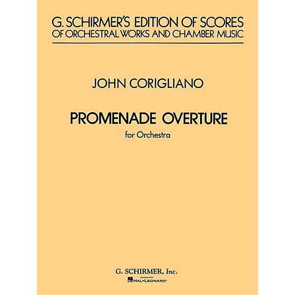 G. Schirmer Promenade Overture (Full Score) Study Score Series Composed by John Corigliano