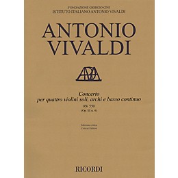 Ricordi Concerto E Minor, RV 550, Op. III, No. 4 String Orchestra Series Softcover Composed by Antonio Vivaldi