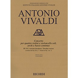 Ricordi Concerto F Major, RV 567, Op. III, No. 7/Variant of Op. 3, No. 7 String Orchestra by Vivaldi