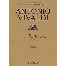 Ricordi Concerto E Major, RV 265, Op. III, No. 12 String Orchestra Series Softcover Composed by Antonio Vivaldi