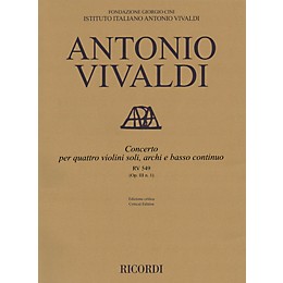 Ricordi Concerto D Major, RV 549, Op. III, No. 1 String Orchestra Series Softcover Composed by Antonio Vivaldi