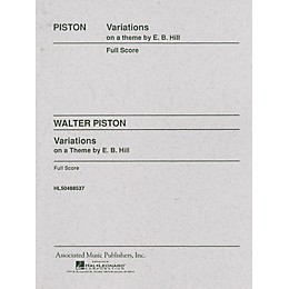 Associated Variations on a Theme by Edward Burlingame Hill (Full Score) Study Score Series Composed by Walter Piston