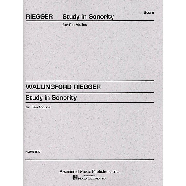Associated Study in Sonority, Op. 7 (Full Score) Study Score Series Composed by Wallingford Riegger