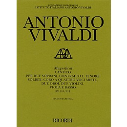Ricordi Magnificat RV610/RV611 Study Score Series Softcover Composed by Antonio Vivaldi Edited by Michael Talbot