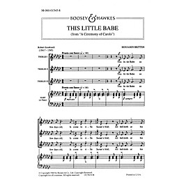 Boosey and Hawkes This Little Babe (SATB and Harp (Piano)) SATB Composed by Benjamin Britten Arranged by Julius Harrison