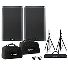 QSC K10.2 10" 2,000W Powered Speaker Pair With Bags, Stands & Cables