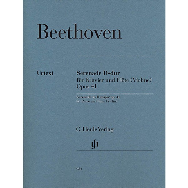 G. Henle Verlag Serenade in D Major  Op. 41 Henle Music Folios Series Softcover Composed by Ludwig van Beethoven