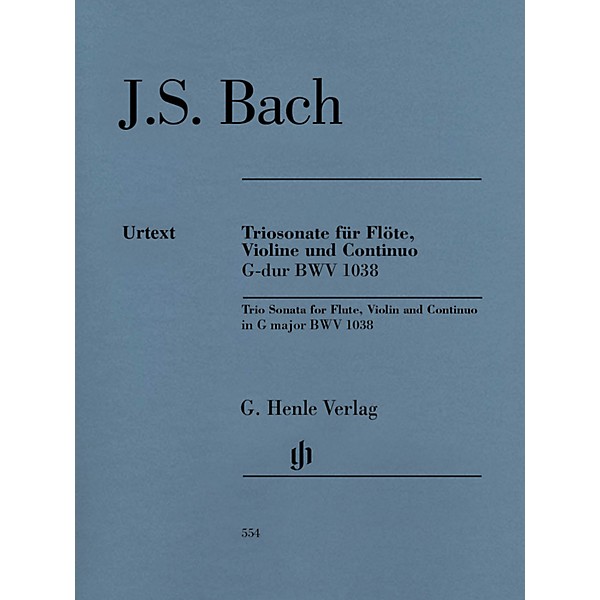 G. Henle Verlag Trio Sonata for Flute, Violin and Continuo BWV 1038 Henle Music Softcover by Bach Edited by Peter Wollny