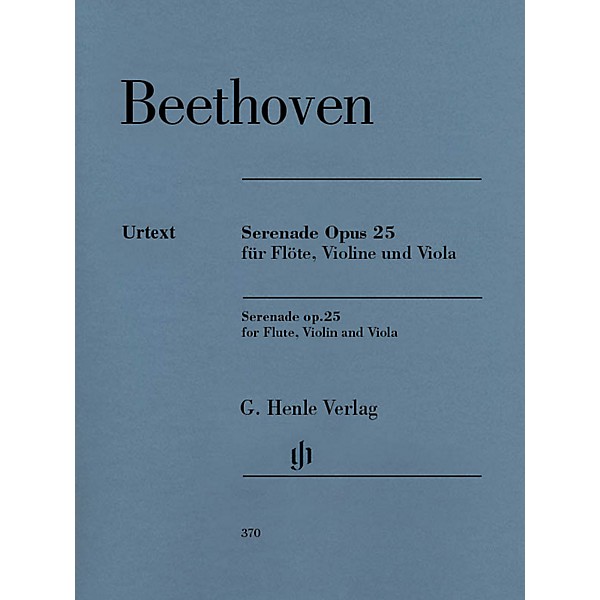 G. Henle Verlag Serenade in D Maj Op. 25 for Flute, Violin and Viola - Revised Edition Henle Music Softcover by Beethoven