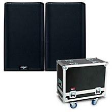 QSC K12.2 12" 2,000W Powered Speaker Pair With Gator G-TOUR SPKR-2K12 Speaker Case
