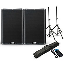 QSC K12.2 12" 2,000W Powered Speaker Pair With Stands & Power Strip
