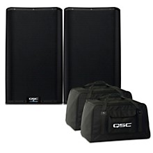 QSC K12.2 12" 2,000W Powered Speaker Pair With Tote Bags