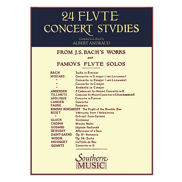 Southern 24 Flute Concert Studies (Unaccompanied Flute) Southern Music Series Composed by Johann Sebastian Bach