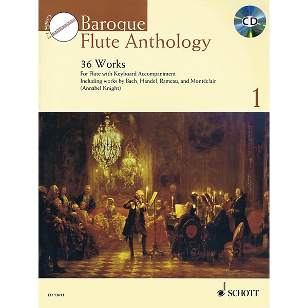 Schott Baroque Flute Anthology Volume 1 (36 Works for Flute and Piano) Woodwind Series Softcover with CD
