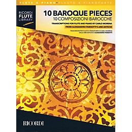 Ricordi 10 Baroque Pieces - Transcribed for Flute and Piano (1-2 Flutes and Piano) Woodwind Solo Series Softcover