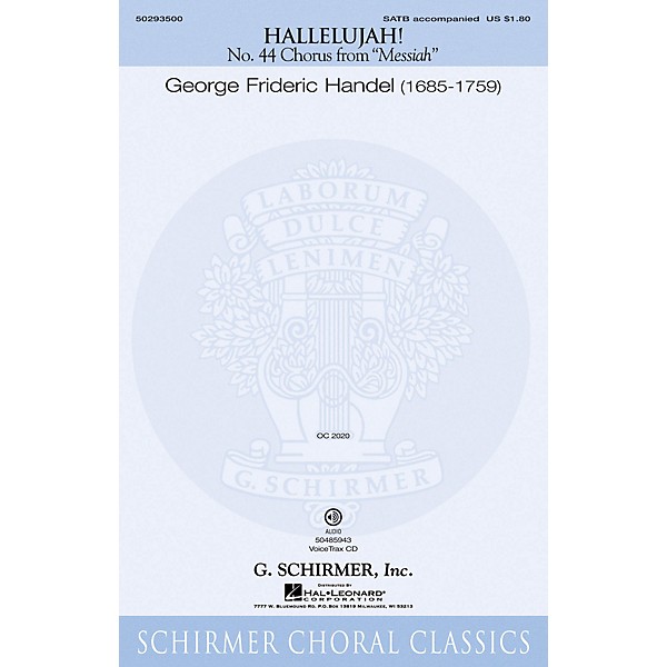 G. Schirmer Hallelujah Chorus (from The Messiah) VoiceTrax CD Composed by G.F. Händel