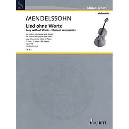 Schott Song Without Words in D Major, Op. 109 (Cello (or Viola) and Piano) Schott Series Softcover