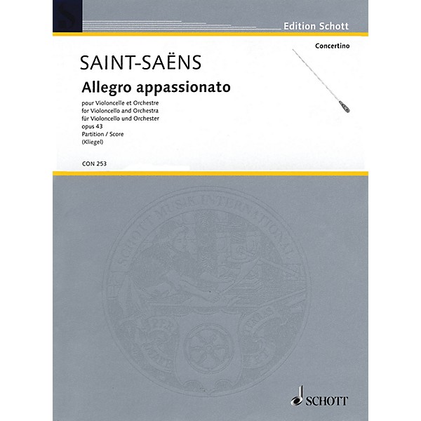 Schott Allegro appassionato (Cello and Orchestra Full Score) String Series Softcover by Camille Saint-Saëns