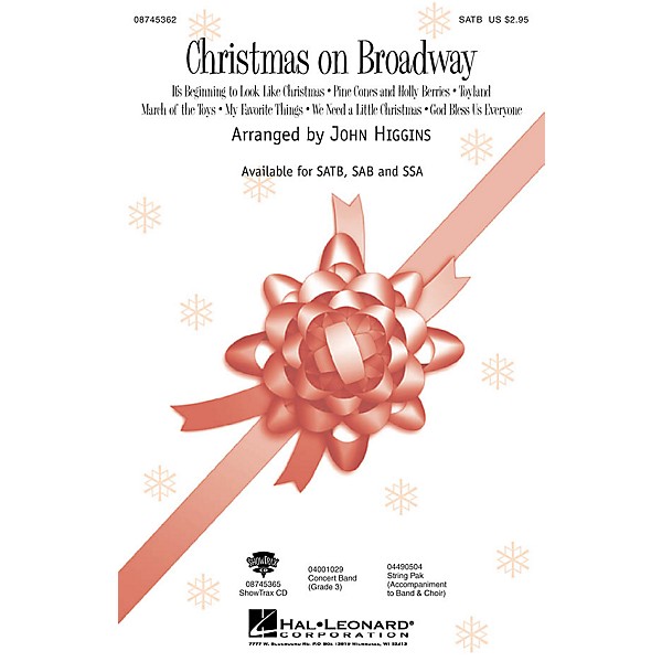 Hal Leonard Christmas On Broadway (Medley) ShowTrax CD Arranged by John Higgins