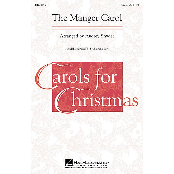 Hal Leonard The Manger Carol SAB Arranged by Audrey Snyder