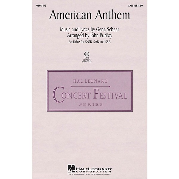 Hal Leonard American Anthem SAB Arranged by John Purifoy