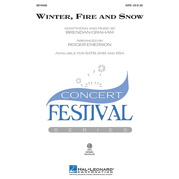 Hal Leonard Winter, Fire and Snow SAB Arranged by Roger Emerson