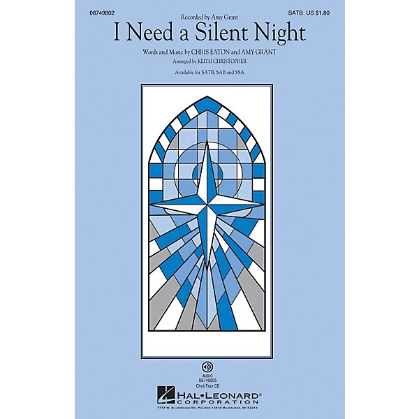 Hal Leonard I Need a Silent Night CHOIRTRAX CD by Amy Grant Arranged by Keith Christopher